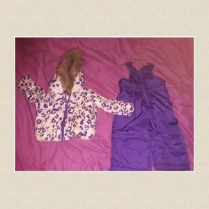 Size 12 months girls snow suit and winter jacket